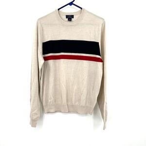 Brooks Brothers 346 Size Small Sweater 100% Extra Fine Merino Wool‎ Cream Black